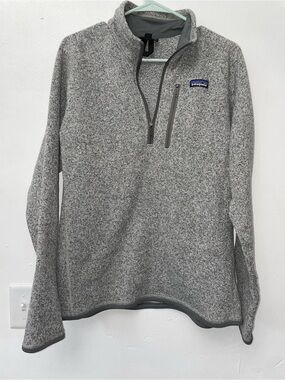 Patagonia Womens Medium Better Sweater 1/4 Zip Gray Fleece Pullover